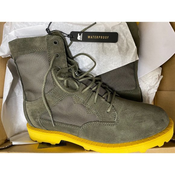 NIB Sorel Caribou OTM Waterproof Boot Alpine Tundra Cyber Yellow - Picture 3 of 4